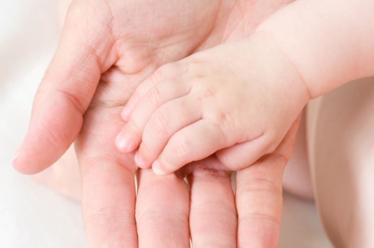 baby hand in adult hand